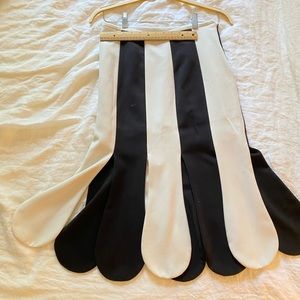 Victoria Beckham black and white strip skirt